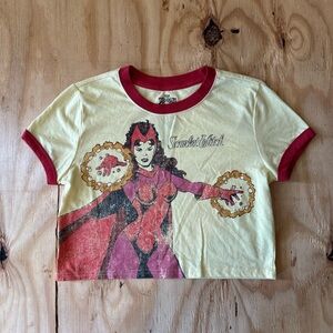 Marvel Scarlet Witch Cropped Ringer Tee - Yellow and Red